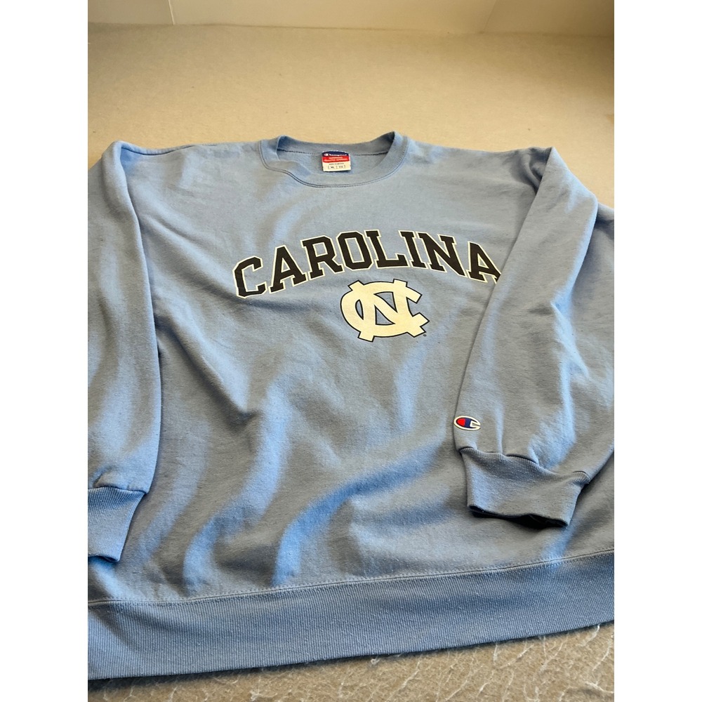 Champion Vintage Carolina Sweatshirt NC Logo Light Blue XL Collegiate Streetwear